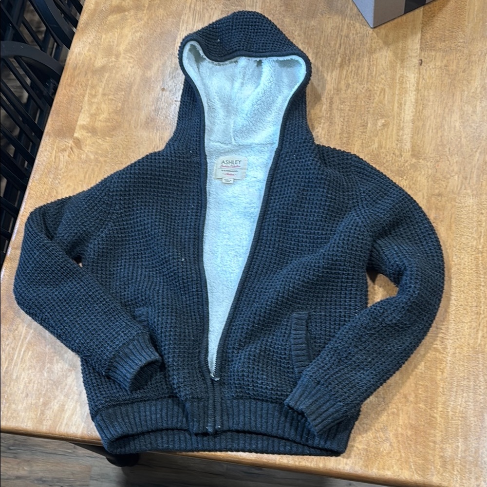 Ashley By 26 International Black Zip Up Sweater